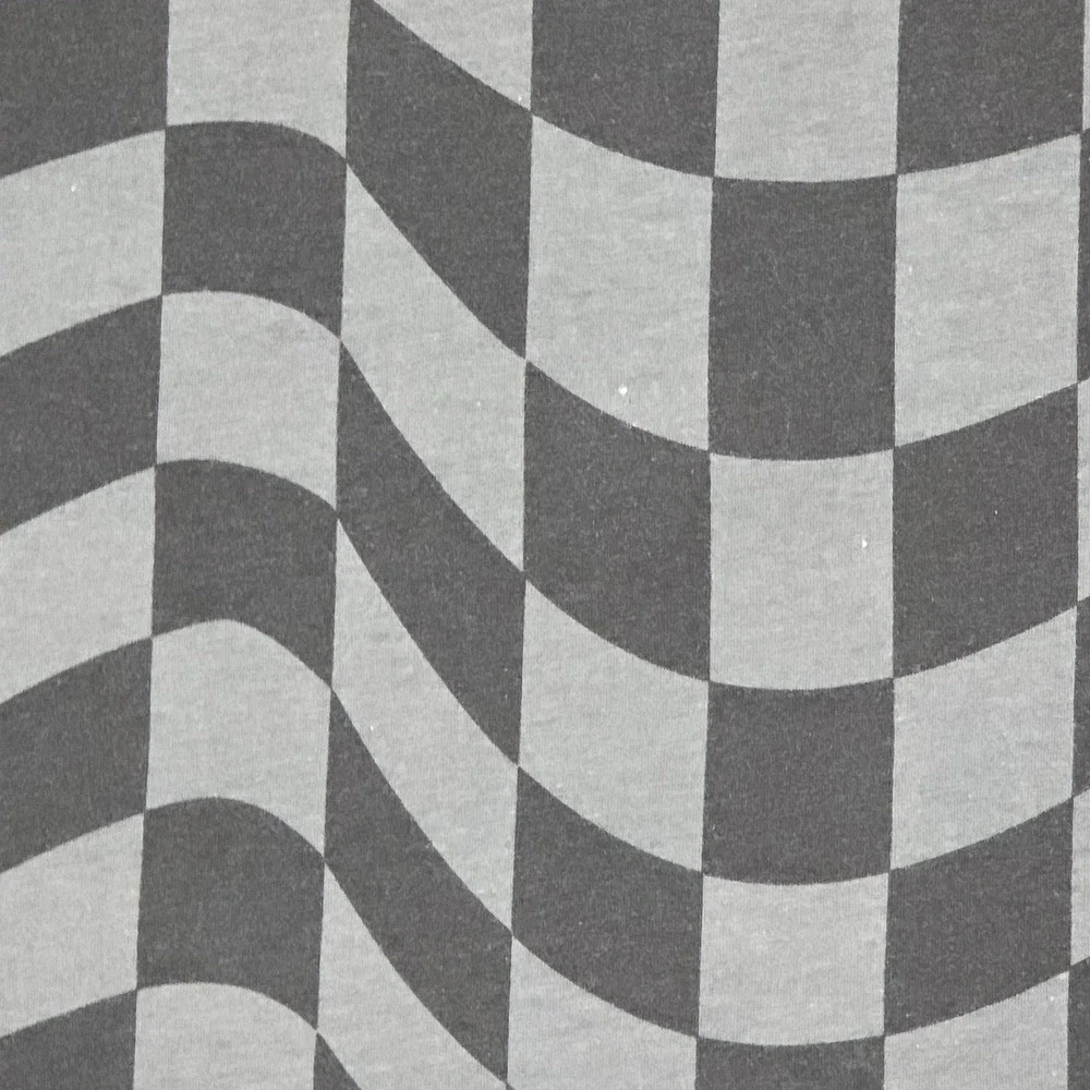 Fortnite Boys Size L 10/12 T-Shirt Grey Black Warped Checkerboard Graphic Tee